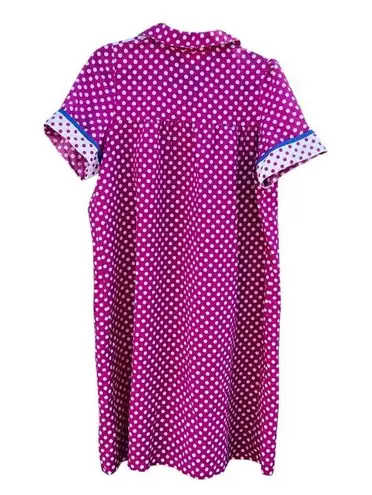 1960s Vintage It's A Charm Snap Pink Polkadot Housecoat Small Medium