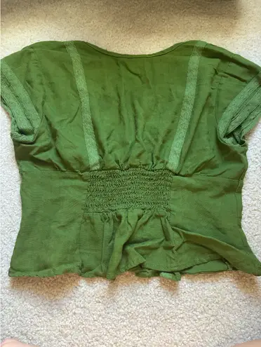 SheIn  Bohemian Top Button-Up Green thumbnail 3