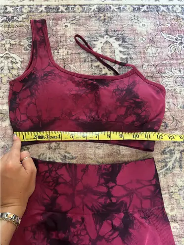 Active Workout Gym Matching Set Top and Bottom Red Size XS