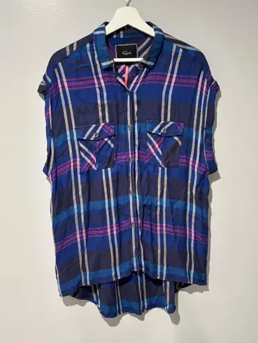 Rails Free People Short Sleeve Button Down Flannel Shirt