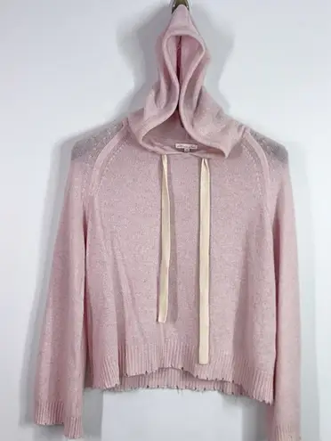 Minnie Rose  pink 100% cashmere hooded sweater size medium - Image 1