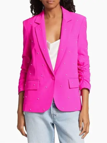 Generation Love Nadia Faux Pearl-Embellished Blazer in Magenta Size XS