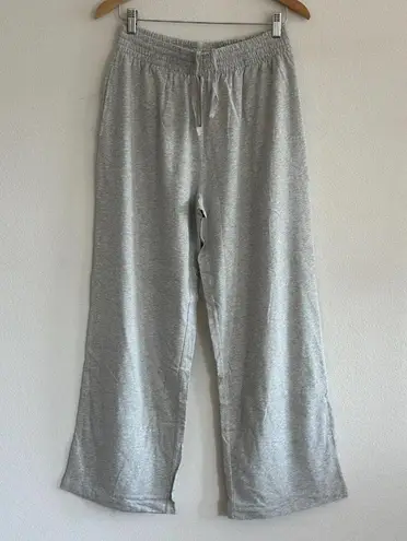 SKIMS Cotton Jersey Wide Leg Pant in Light Heather Grey, Size XXS