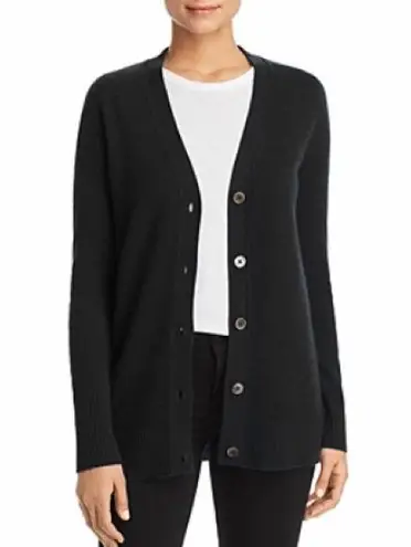 C by Bloomingdale’s Cashmere Grandfather Cardigan in Black, NWT, Size XS Black