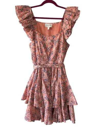 Cleobella Britt Ruffle Mini Dress in Positano Pink Floral Women’s Size Medium