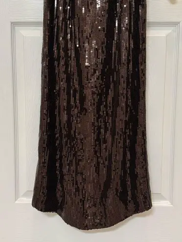 NWT Retrofete Ember Strapless Sequin Maxi Dress in Dark Chocolate Size XS Brown