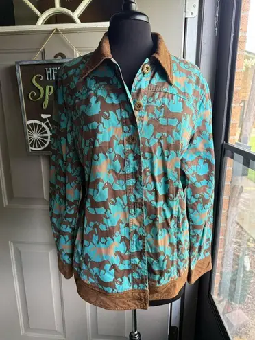 Vintage 90s wild horse western cotton barn jacket, size large Brown