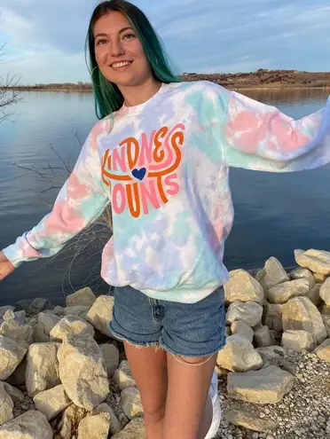 Kindness Counts Tie Dye Sweatshirt