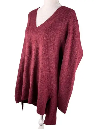 Chico's  Herringbone Tunic Sweater V-Neck Cranberry Spice 2 L New - Image 11