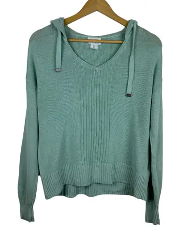 Sigrid Olsen Womens Linen Knit Pullover Hoodie Sz S Coastal Beachy Vacation