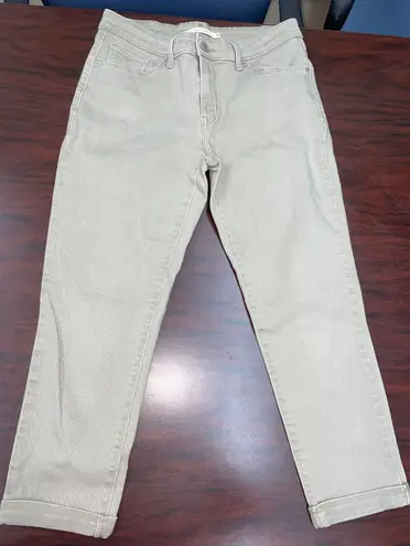 Levi's Khaki Cropped Mid Rise Skinny Jeans Size 30