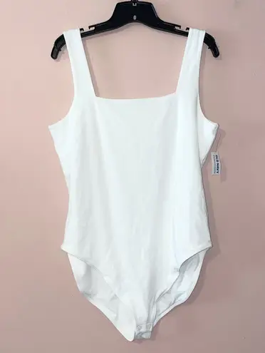 Old Navy White Square Neck Tank Bodysuit Size XL NWT!