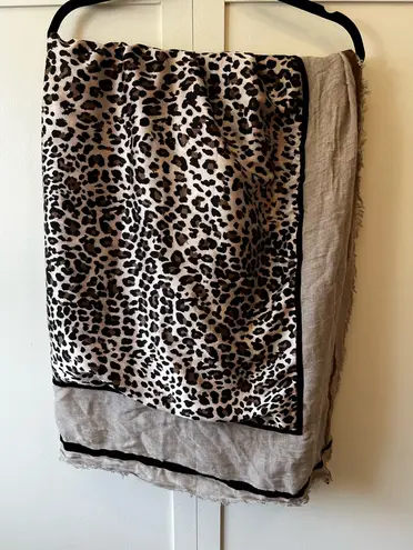 Marella Women’s Leopard Square Neckerchief Scarf Tan