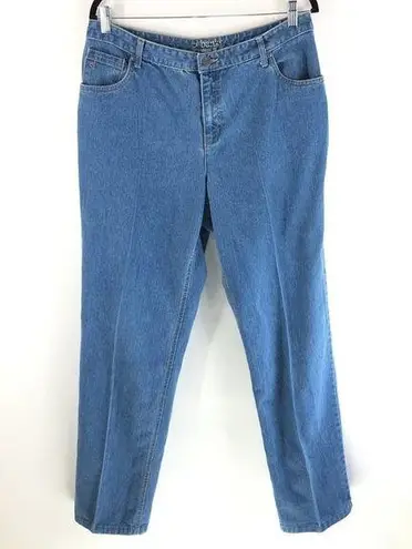 cj banks Womens Jeans Classic Fit Tapered Leg Medium Wash Hemmed 14 Tall