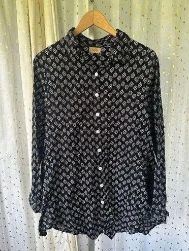Tulip 100% Cotton Handkerchief Hem Logan Lagenlook Peasant Tunic Shirt M Black Size M