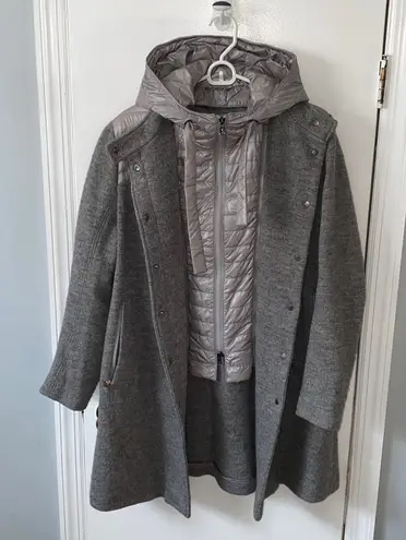 Wool Bogner Gray Hooded Coat Size 6