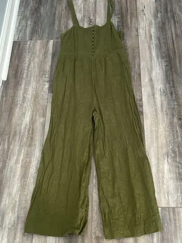 Madewell  Button Down Linen Blend Jumpsuit size 4 - Image 4