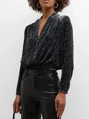 Ramy Brook  Jordyn Leopard-Print Velvet Blouse