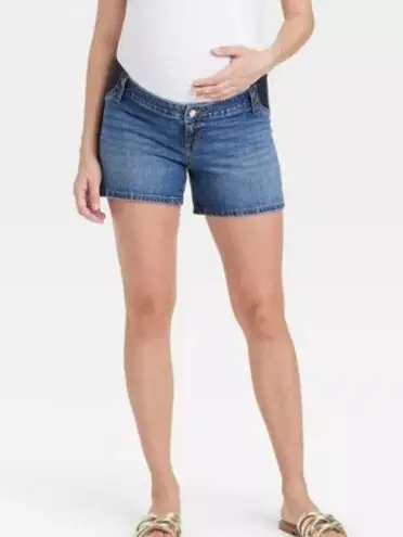 Isabel Maternity Midi Shorts Womens Size 16 Stretch Panel Denim Jeans