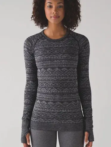 Lululemon  Rest Less Tight Knit Pullover in Heathered Black Women’s Size 6