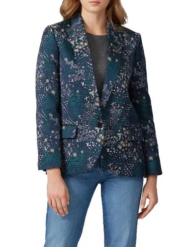 Zadig & Voltaire Viking Jac Glam Navy Jacquard Blazer Size 42