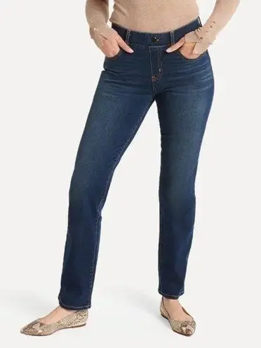 Betabrand Straight-Leg 4-Pocket Yoga Denim Stretch Dark Wash Jean sz M PETITE