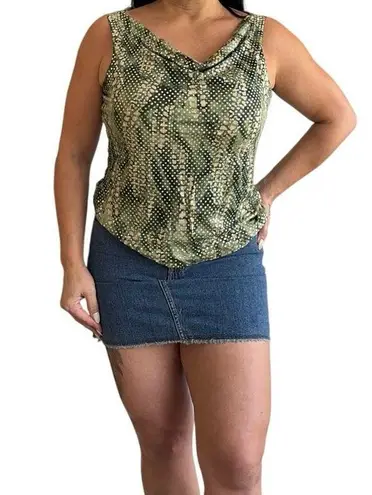 Vintage Y2K Sequin Tank Top 2XL Green Sparkle Party Made in USA fastival Size undefined