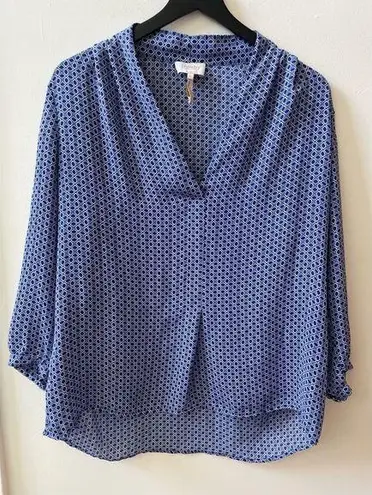 Laundry by Shelli Segal  3/4 sleeve blouse, blue, size large