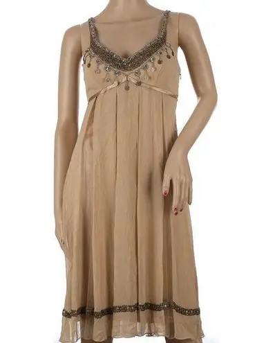 Sue Wong Vintage 90s Nocturne 100% Silk Beaded Dress Size 0