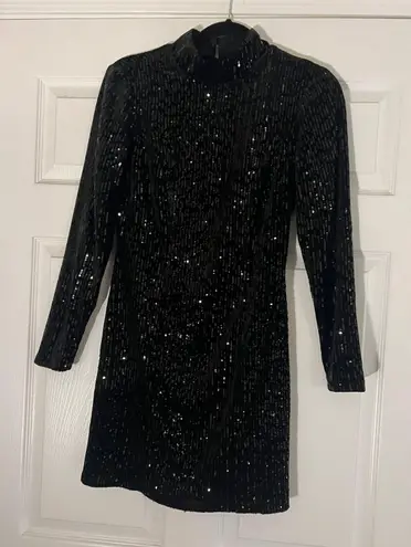 Francesca's Black Sequin Mini Dress