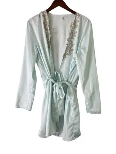 Flora Nikrooz Robe Lingerie Lace Trim Lightweight Loungewear Cover Up L/XL