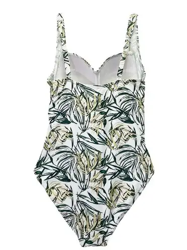 NWT Nip Tuck Swim One Piece Swimsuit Size 8 Green Tropical Palm Ruched Tummy NEW
