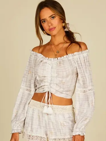Surf Gypsy  Crochet Off Shoulder Crop Top - Image 1