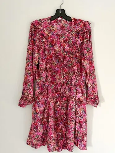 Gap Pink Ruffle Long Sleeve Floral Dress