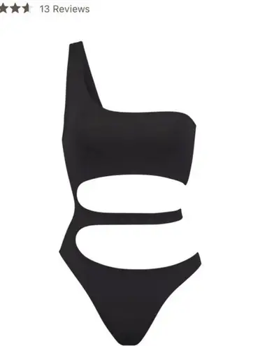 SKIMS NWT One-Shoulder Cutout Monokini Swimsuit – Onyx - Size XXL (Retail $92)