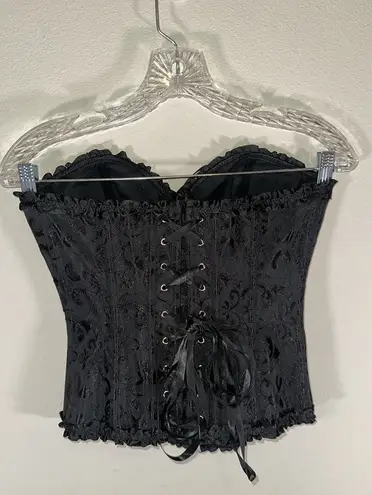 Black Lace Corset Bustier Top Size M
