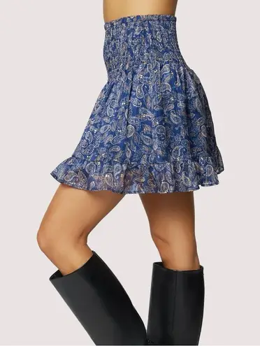 Lost + Wander NWT Wish Upon Mini Skirt in Navy Gold Paisley Size M