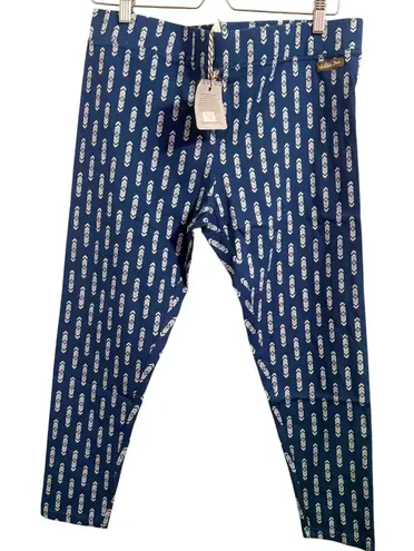 Matilda Jane Women Blue Geometric Pattern Leggings Size L
