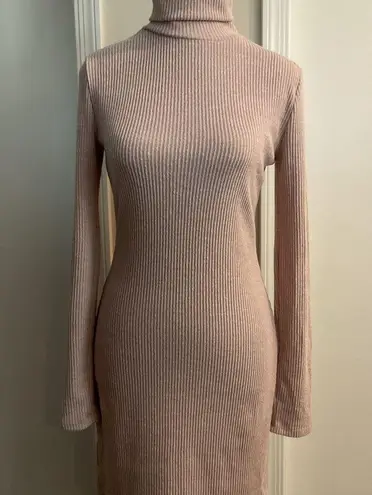 🌻  Soft Knitted Turtleneck Mini Dress Long Sleeves