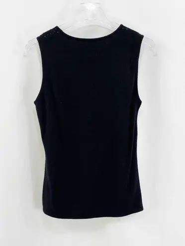 Black Vintage 90s Sequin Sleeveless Knit Tank Blouse