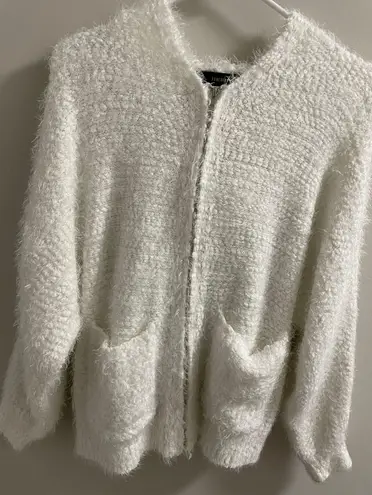 Forever 21 White Fuzzy Jacket