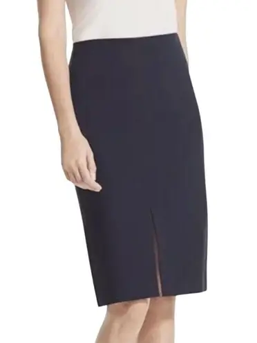 MM.LaFleur Navy Blue Greenpoint Center Back Zip Pencil Skirt Front Slit Size 6 - Image 2