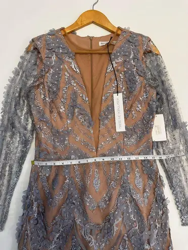 Dress the Population NWT Jamie Lace Sheath Dress Mineral Blue/Size L Party Dress