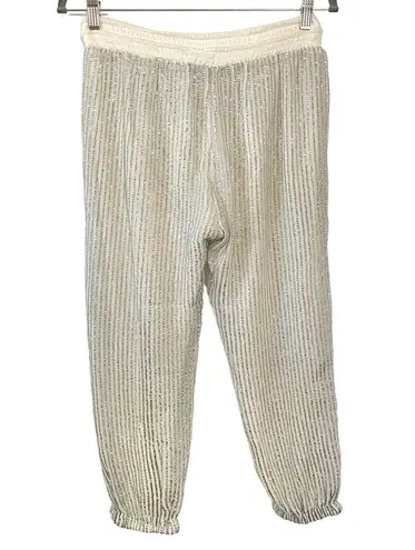 Amuse Society  Bryar Pant Ivory Silver Sequin Loungewear Women Size Small