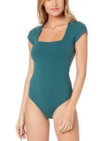 Free People  Square Eyes Bodysuit Dark Green - S