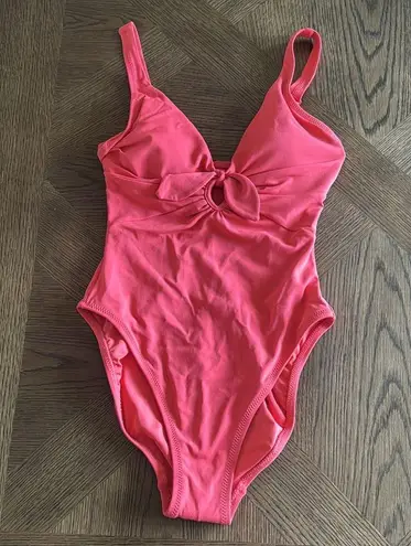 Robin Piccone AVA KNOT UNDERWIRE ONE PIECE, size 4, Firey Red, $178