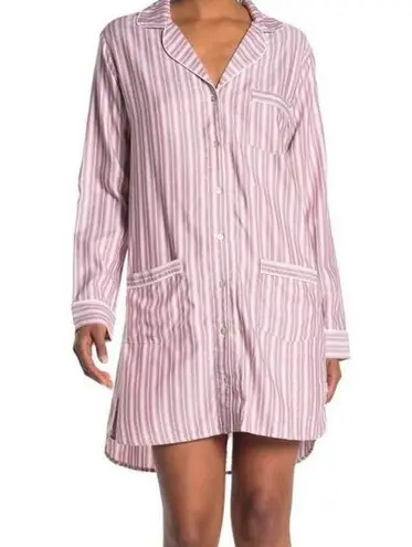 UGG  medium button down striped night shirt