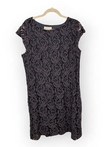 Coldwater Creek Black Lace Floral Dress Romantic Whimsigoth Sz 16