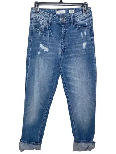 New KanCan Signature Baggy Fit Stretch Distressed Cropped Jeans size 26