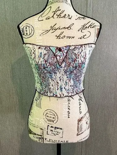 Poupette St. Barth Cream Bustier Crop Top Sleeveless Size OS